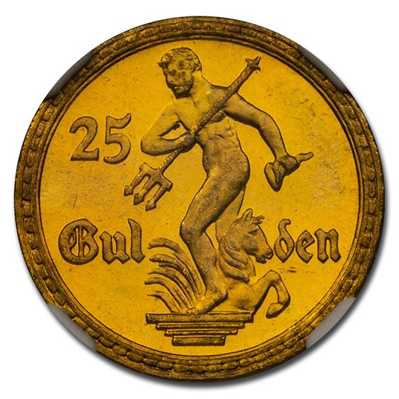 1930 Danzig Gold 25 Gulden MS-65 NGC 1930 Danzig Gold 25 Gulden MS-65 NGC
